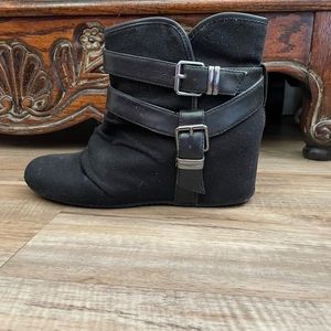 Aldo black wedge booties size 8
